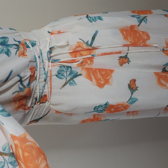 Free People Samantha Lace-up Dress Ivory Combo - Picture 4 of 6